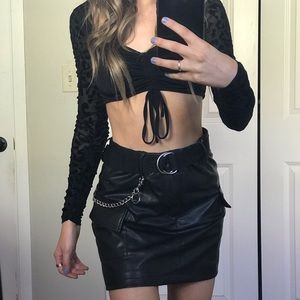 Faux leather skirt